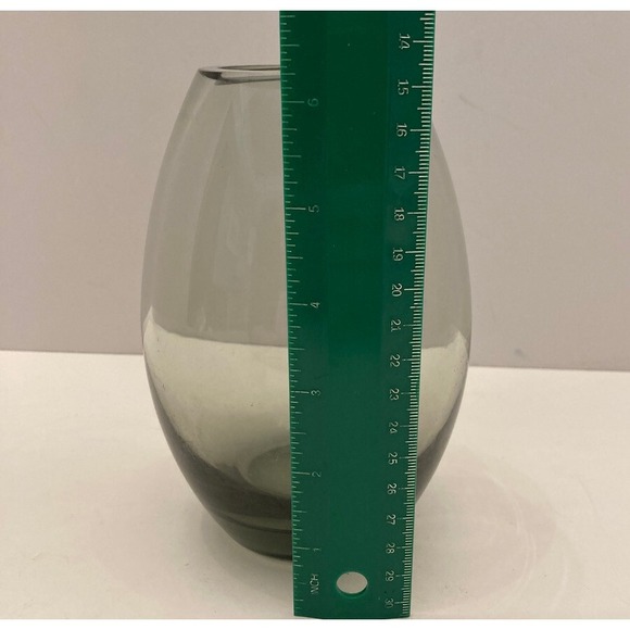 Holmegaard Smoke Gray Glass Vase Signed Per Lutken Glows Blacklight MCM 1950s - Picture 9 of 10